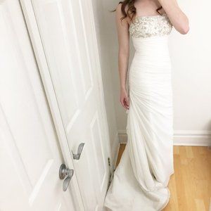 Stunning Draped Ruched Trumpet Wedding Dress 6/8